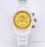 2023 New! Japan Grade AET Remould Rolex Daytona Watch in Yellow Dial Full Ceramic Strap